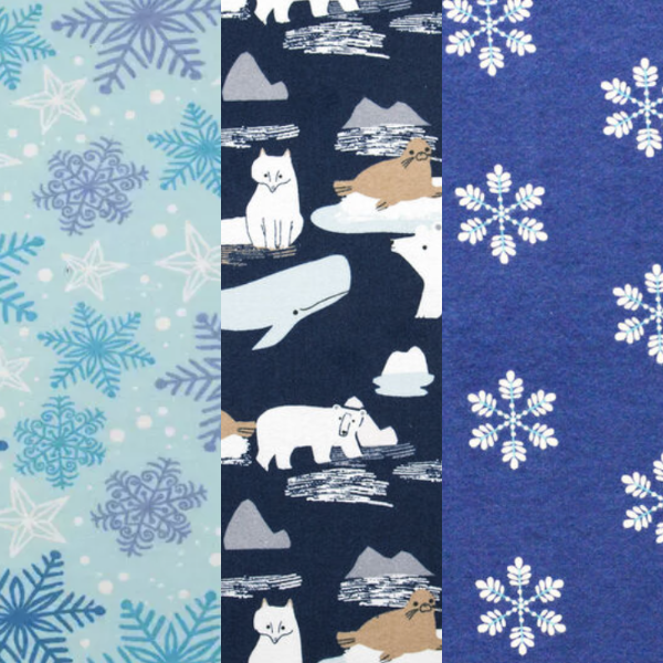 holiday paperless towels with snow flakes and artic animals